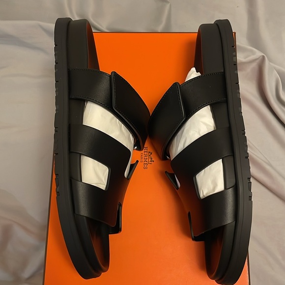 Authentic New Hermes H Leather Dad sandals - Picture 6 of 13
